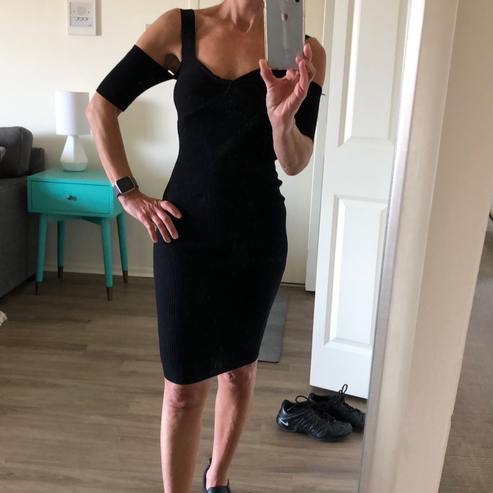 mink pink cold shoulder dress